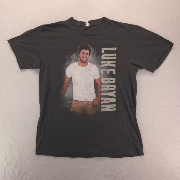 Luke Bryan Band Casual Short Sleeve Graphic T Shirt Mens Size Large L Gray - Picture 2 of 9